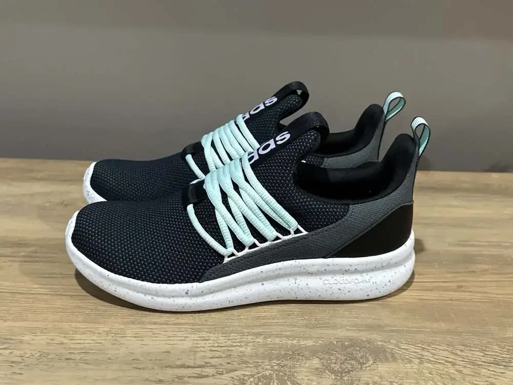 Adidas Lite Racer Adapt 7.0 Kids' Sneakers in Black and Halo Mint, size 7
